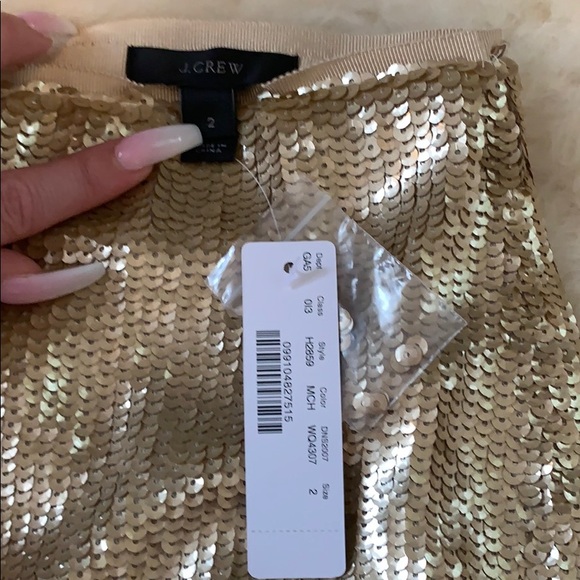 NEW J. Crew gold sequin skirt - Picture 5 of 7